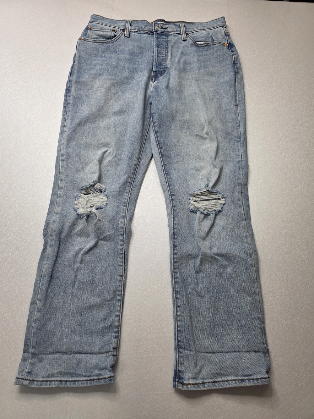 Levi's Wedgie Straight Distressed Jeans W32 L28 Bridge of Bellflower High Rise